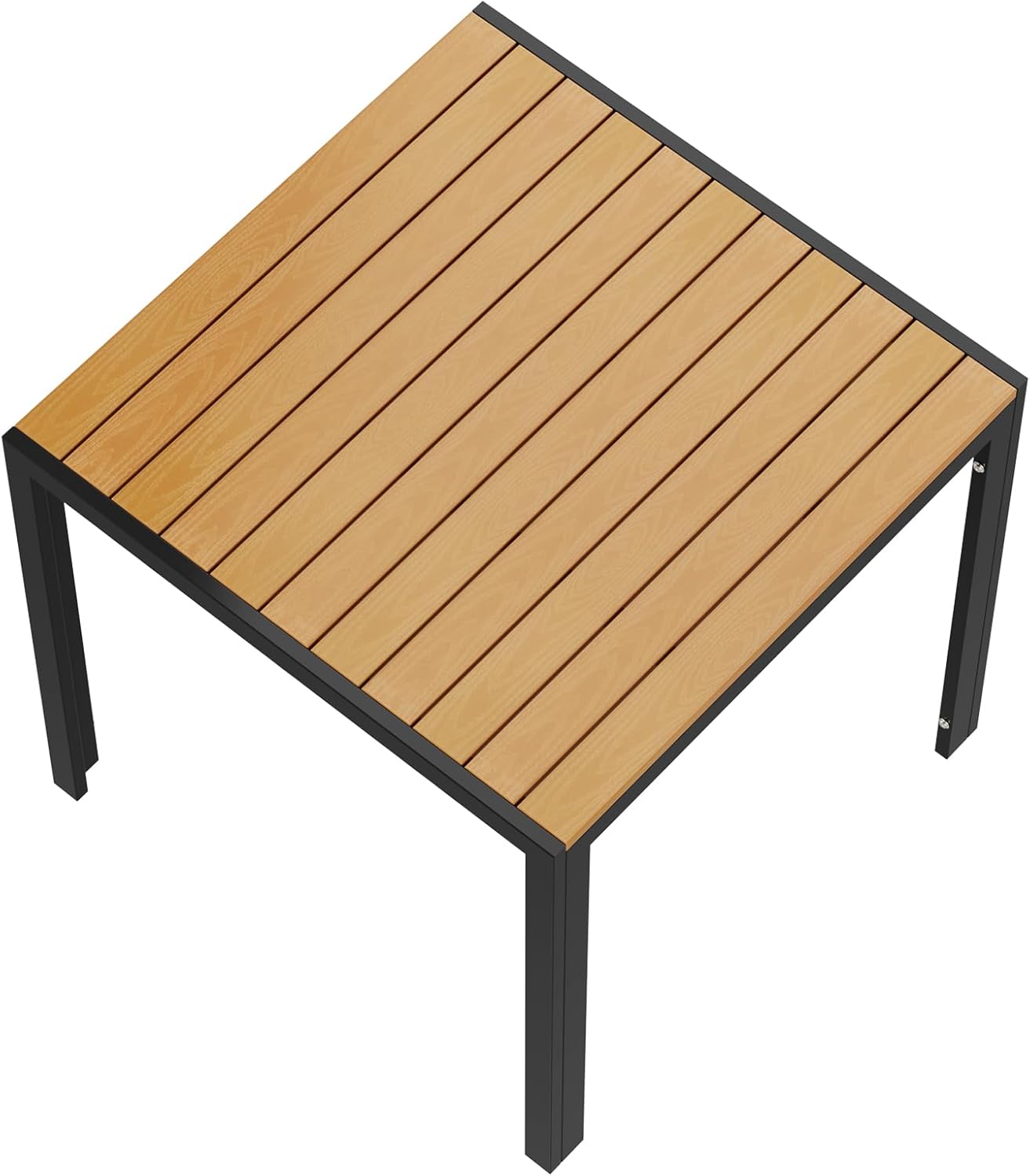 LIFERUN - Table de jardin Noir+ - 75x75 cm - aluminium et WPC, résistante