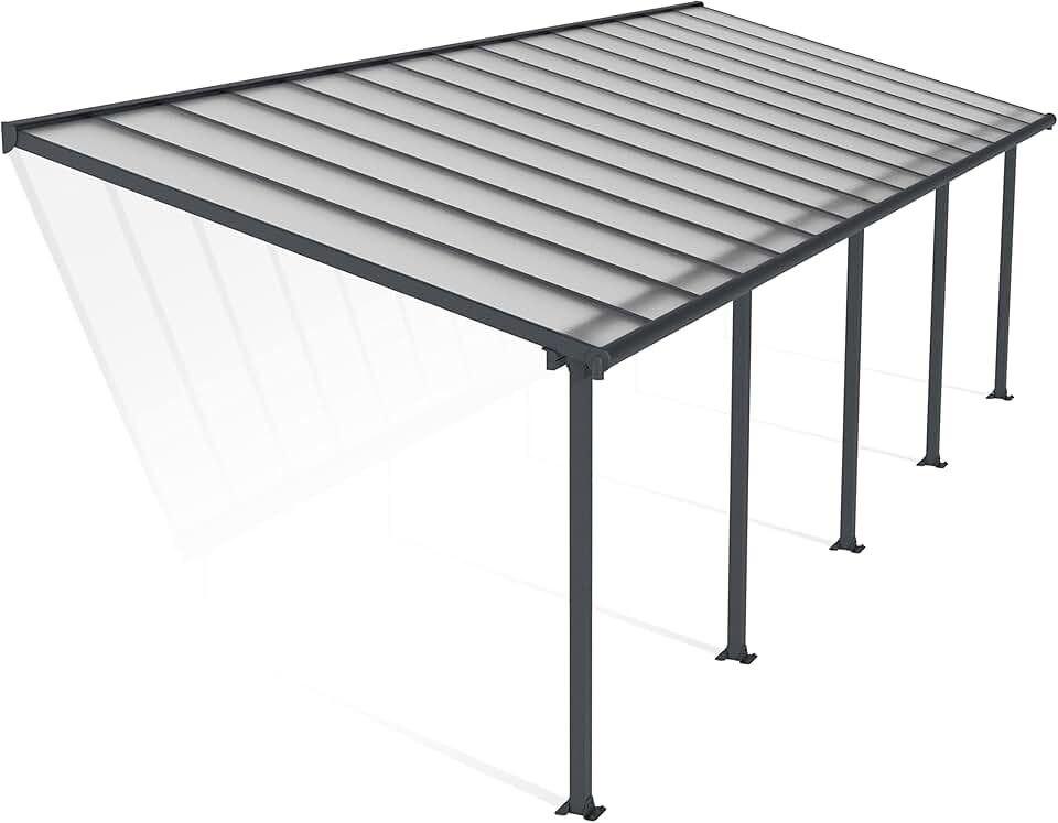 Canopia - Pergola aluminium adossée 27,3m², polycarbonate, garantie 12 ans