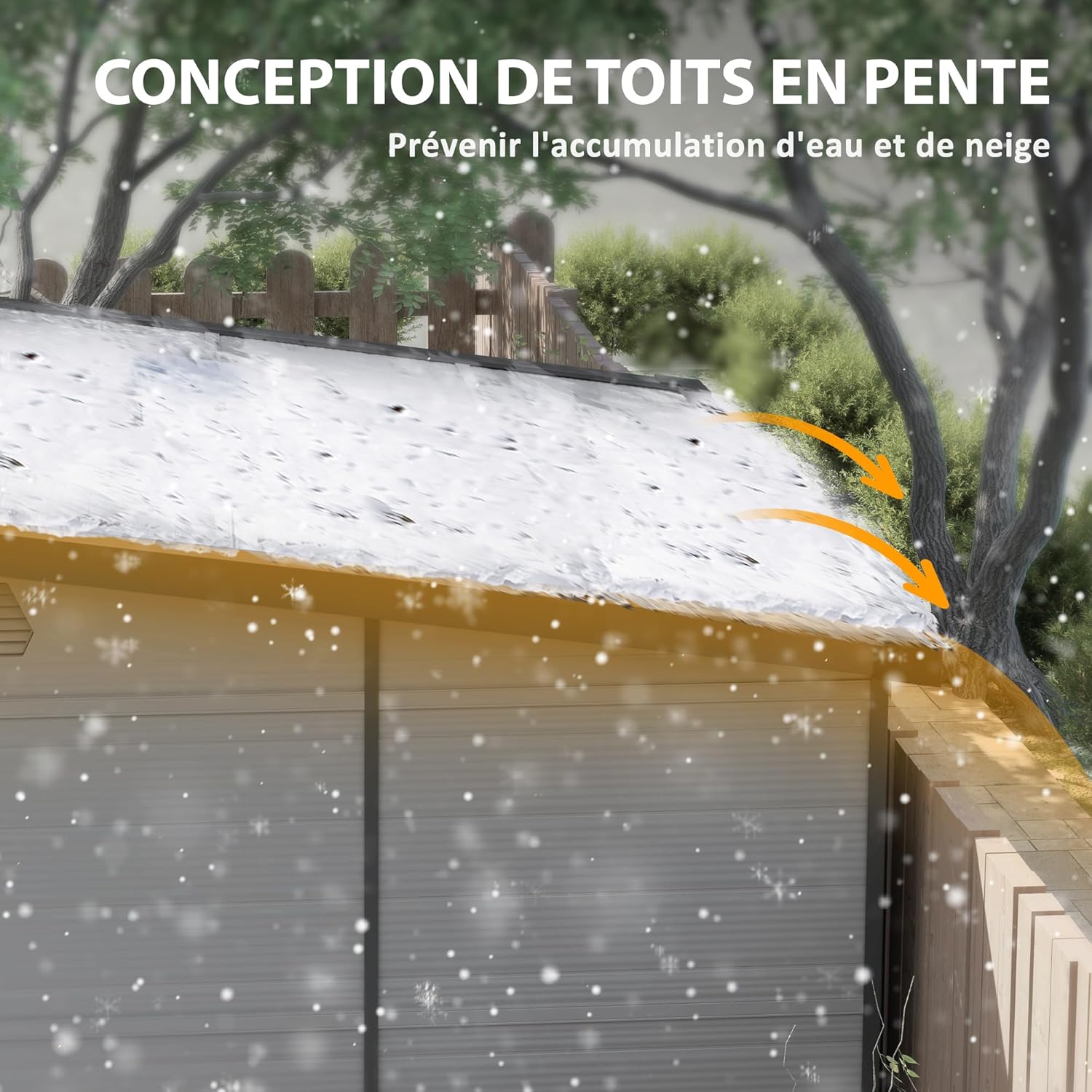 Outsunny - Abri de jardin polypropylène - 190x191x215 cm - double porte fenêtre aérez, gris clair