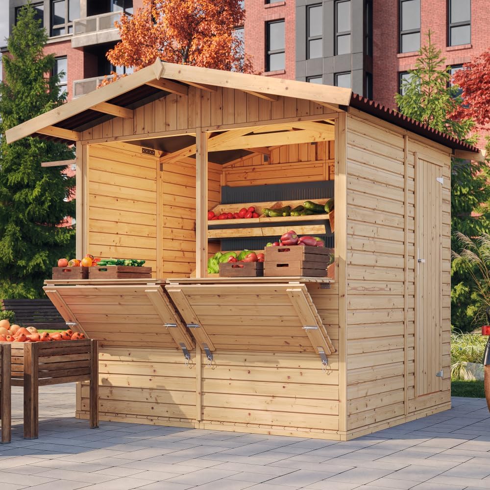 Timbela - M149 - 253x263x232 cm - étal de jardin bois multifonction