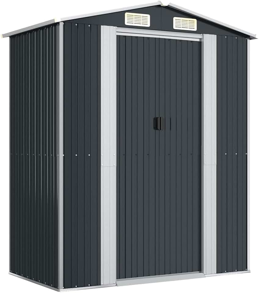 vidaXL - Abri de jardin - 192x108x223 cm - acier galvanisé, anthracite