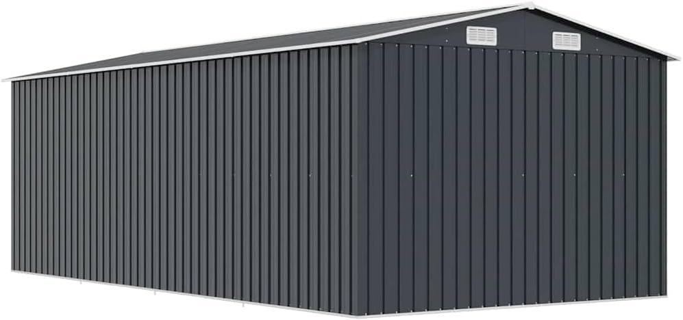 vidaXL Abri de Jardin 257x489x181 cm Métal Anthracite Terrasse Cabane à Outils