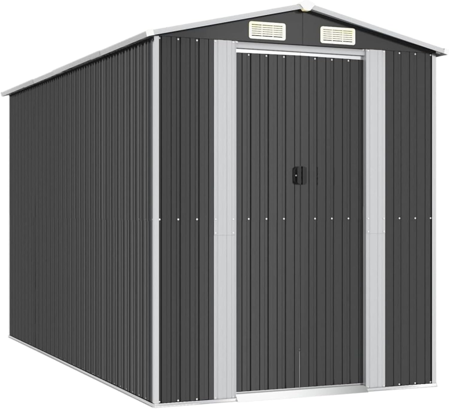 Homgoday - Grand cabanon métal, gris, ventilation, sécurité -  HOMGODAY