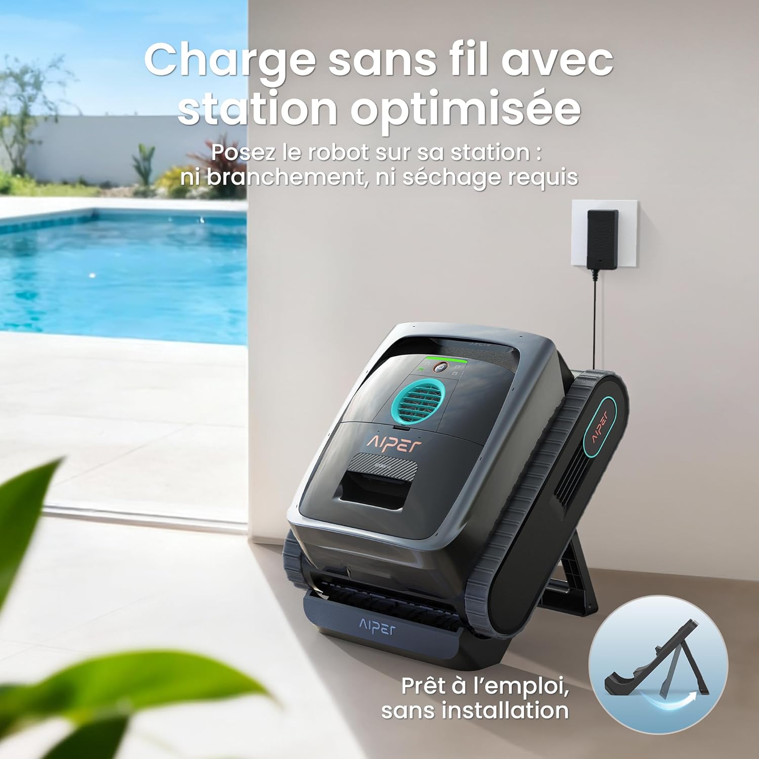 AIPER - Scuba V3 - 200 m² - Robot piscine IA, sans fil, filtre 3μm, fond et parois V3