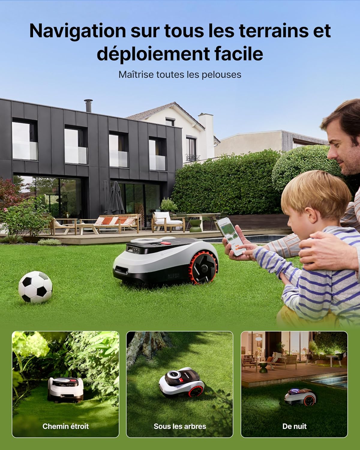 Segway - Navimow i220 - tondeuse robot LiDAR - garage, cartographie, 45% pentes, 4G - i220