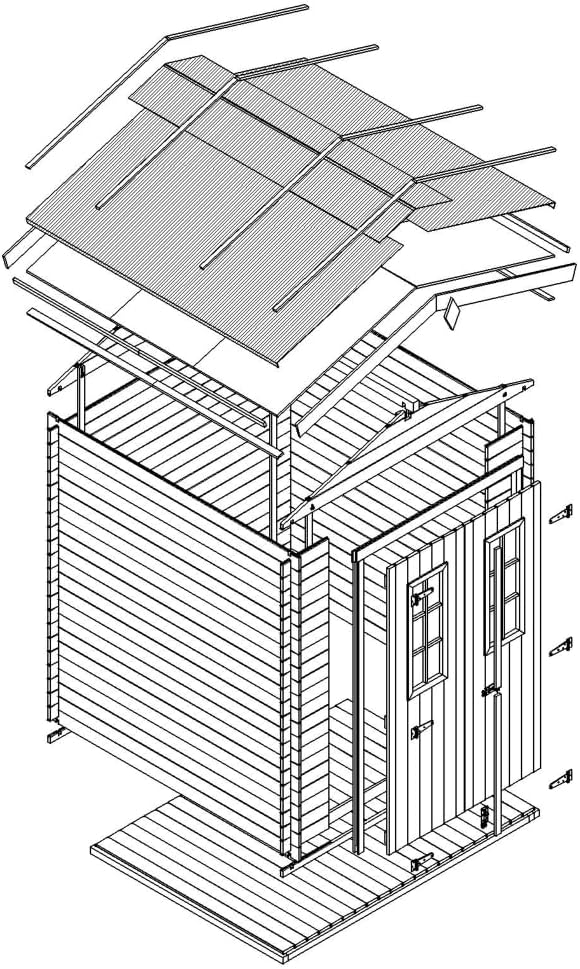 Timbela - abri de jardin bois 236x226x218 cm, plancher inclus, M369C+M369G