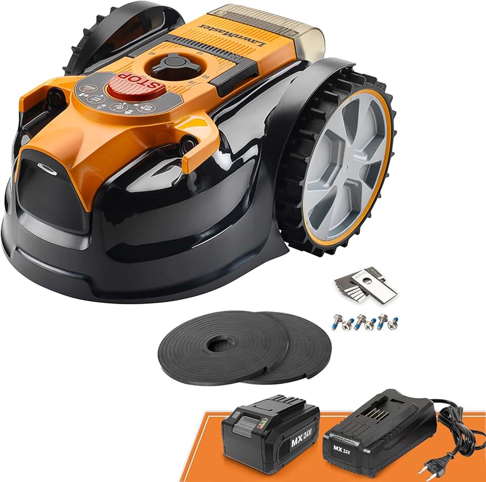 Lawnmaster - OcuMow série 16 - 200㎡ - robot tondeuse sans fil, évite obstacles VBRM16 Plus