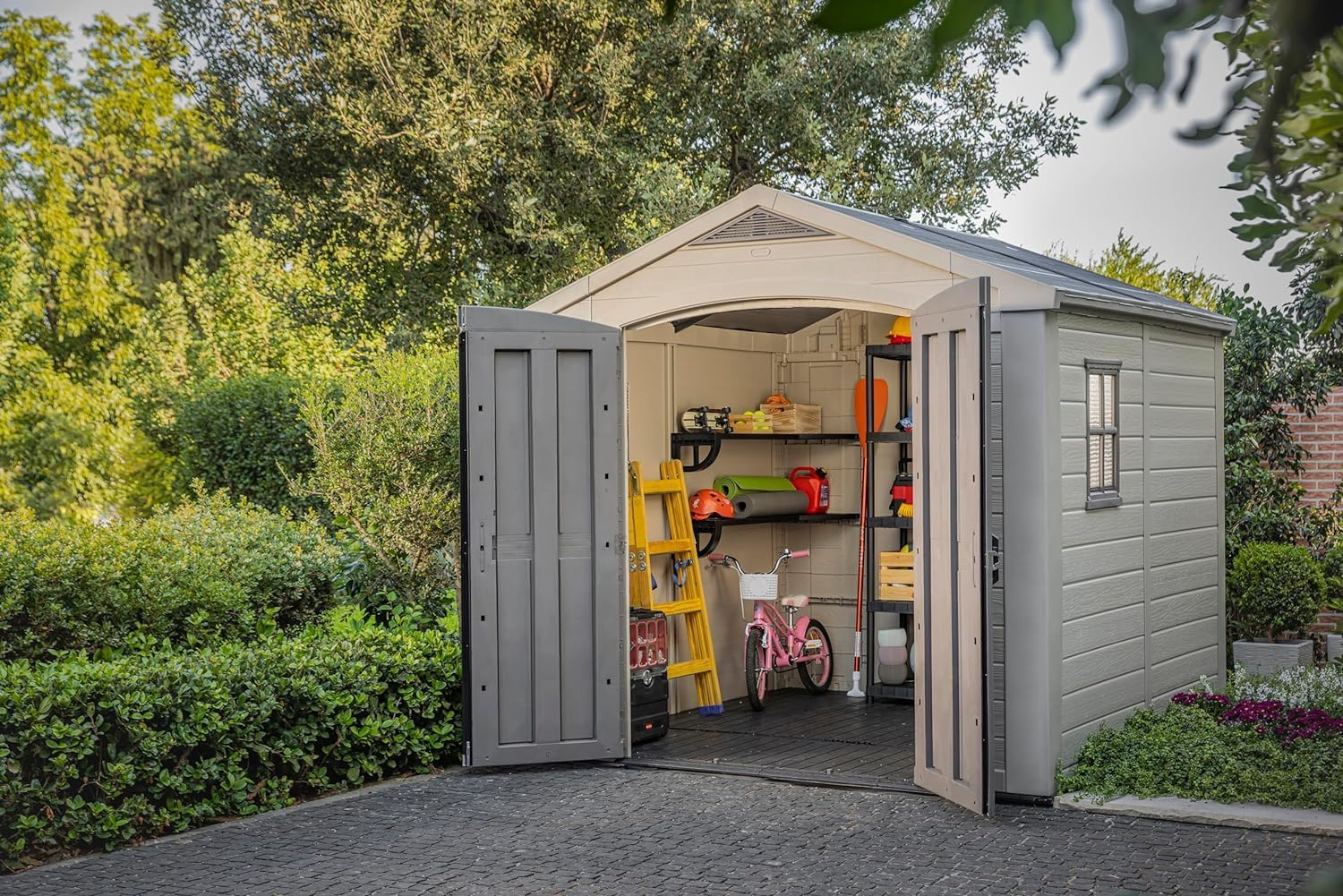 Abri de jardin FACTOR 88 - 6,3m2 beige et marron 