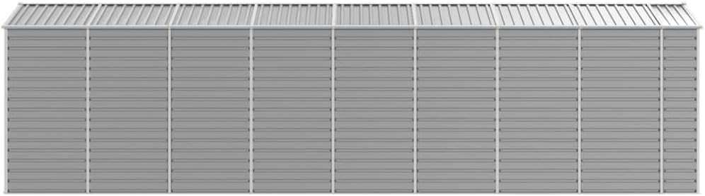 Abri de jardin acier galvanisé - 191x725x198cm - gris clair