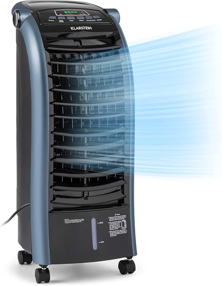 Klarstein - Rafraichisseur d'air 4 en 1 - 6L - clim, humidificateur, ventilateur, ioniseur, 65W, 444m³/h