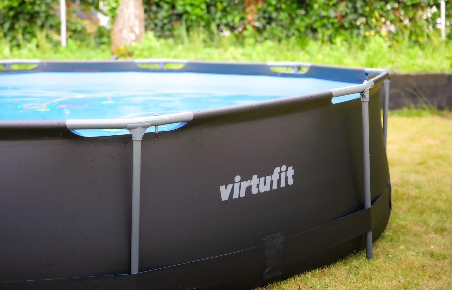 VirtuFit Piscine (Noir, Ø305 x 76 cm (INKL. Filterpumpe), Ronde)
