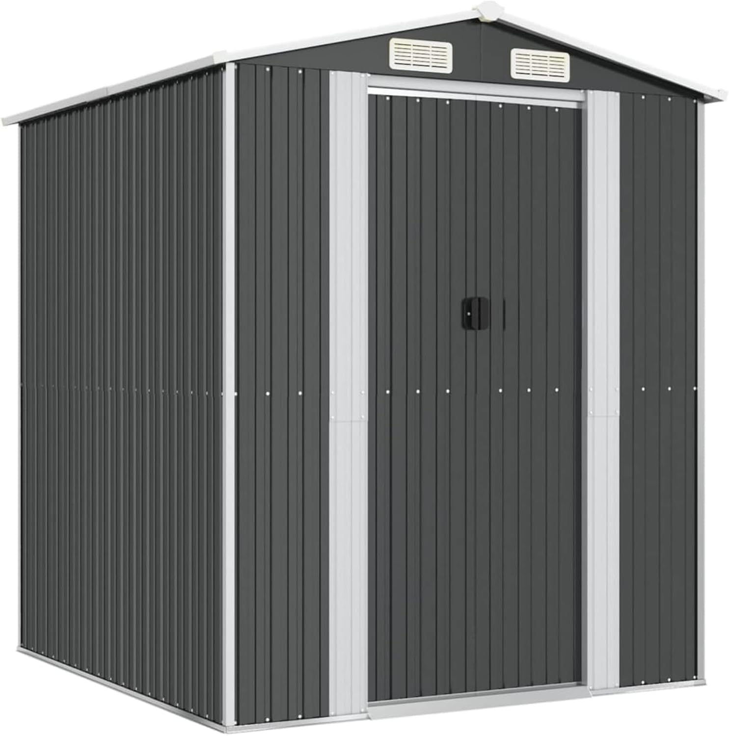 Homgoday Grand Abri de Jardin en Metal Gris Anthracite - Stockage Extérieur Spacieux