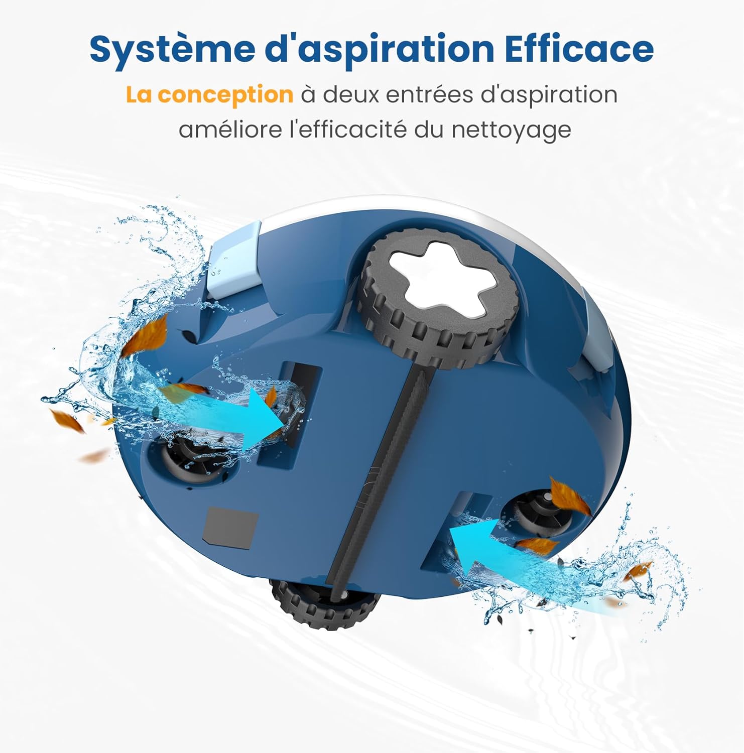Robot Piscine MEDOXA - Auto-nettoyeur sans fil, 120 min autonomie, fonds plats jusqu’à 100 m², auto-stationnement.