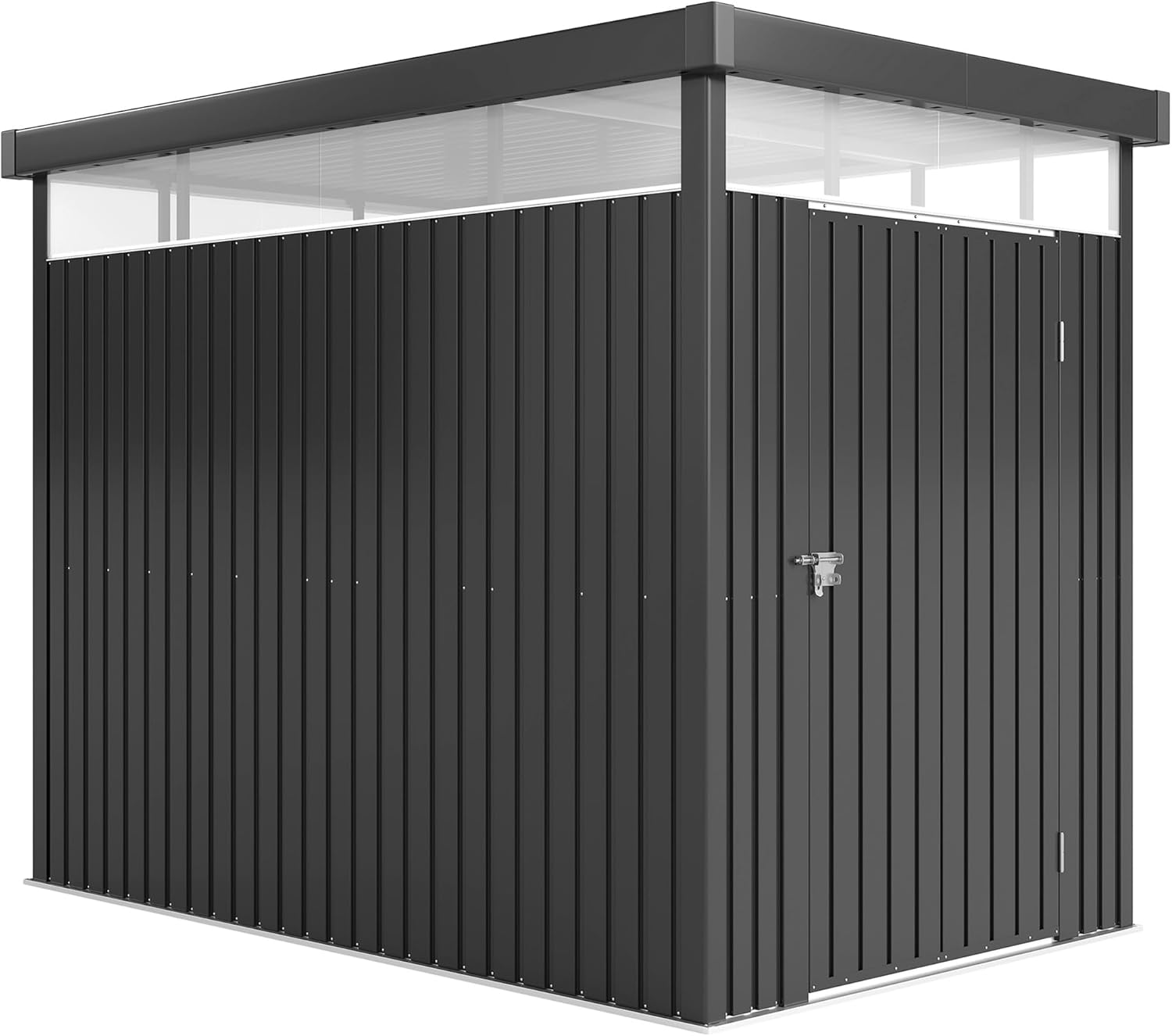Outsunny - Abri de jardin galvanisé - 4m² - toit, fenêtres, porte verrouillable