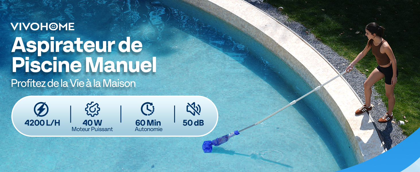 VIVOHOME 278cm Aspirateur de Piscine