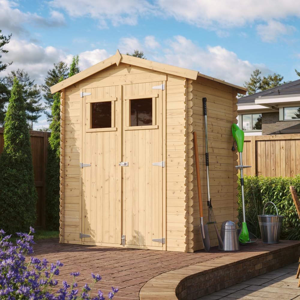 Timbela - abri de jardin bois, 1.98 m², toit étanche, fenêtres, M367