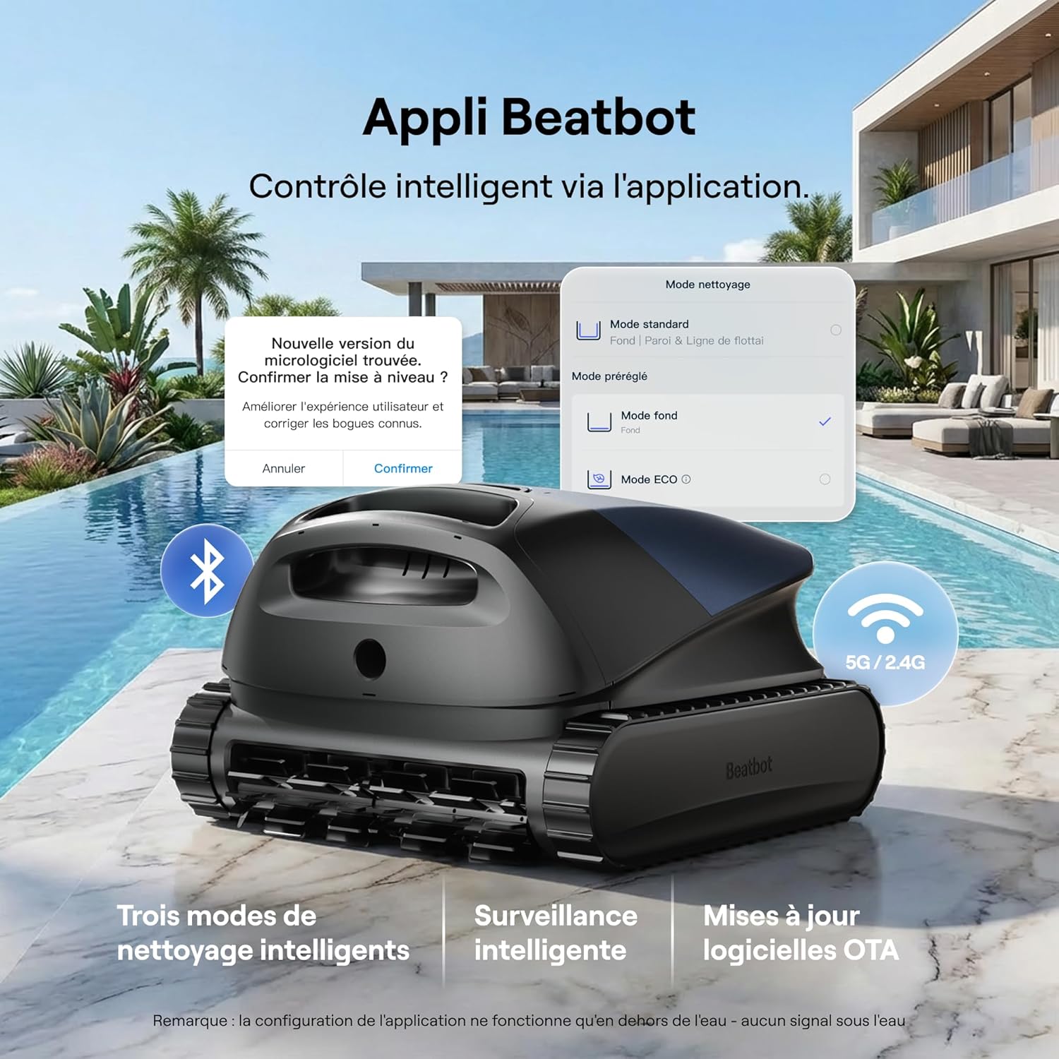 Beatbot - Sora 10 - robot piscine - 25700 LPH, filtre 5L, 300min, SORA10
