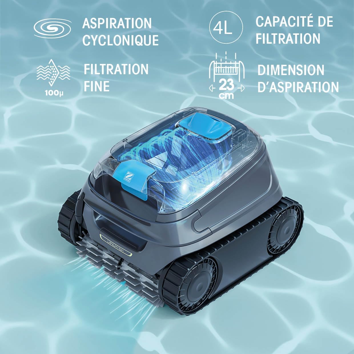 Zodiac - Freedom CNX-Li - 10x5m - robot piscine sans fil, batterie lithium, filtration fine, connectivité iAqualink, CNX