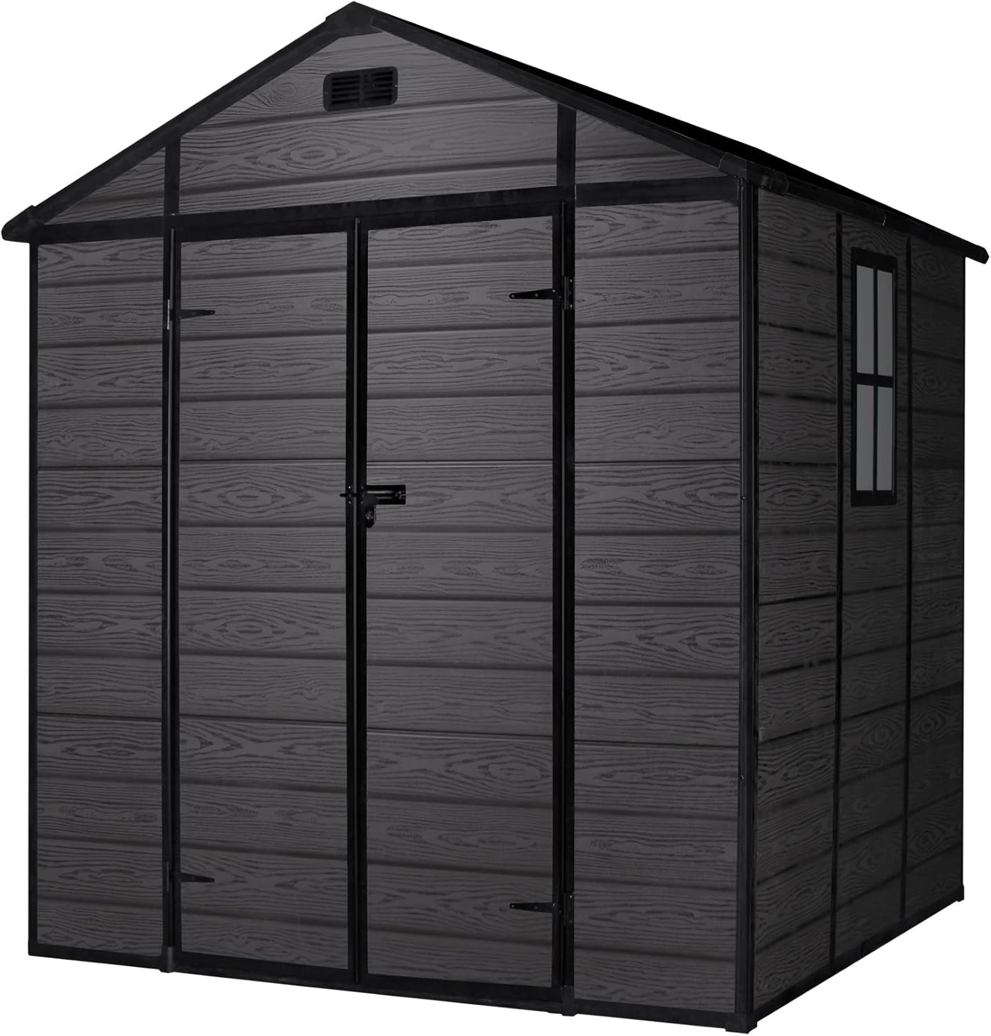 Wasabi - Aqua abri jardin résine 4,6 m², PVC, double porte, fenêtre