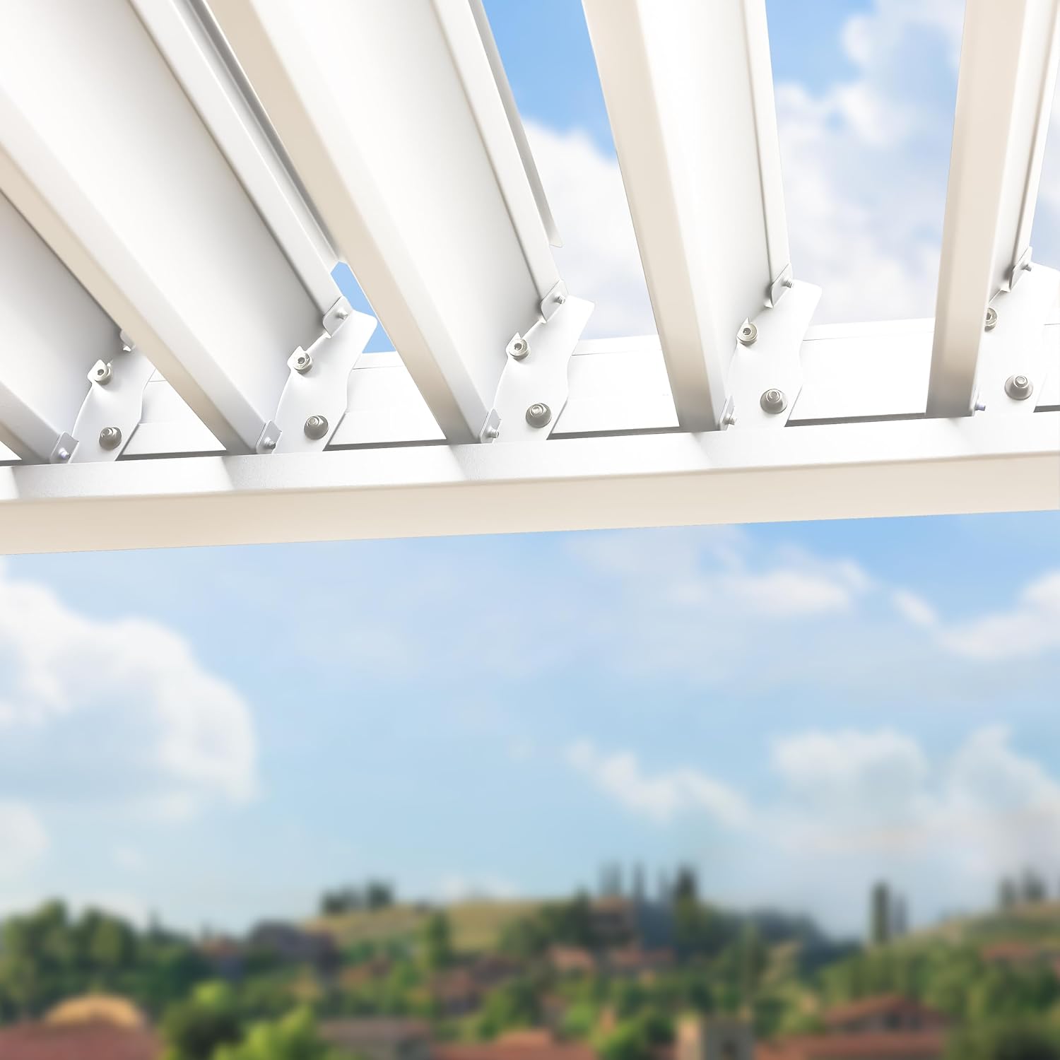 PRIMEYARD - Pergola série acier/aluminium - 3x3m - Lames orientables
