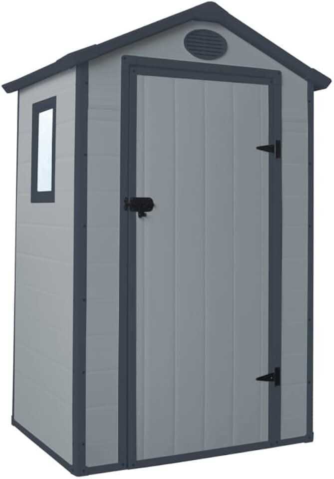 Jôbu - abri de jardin résine double pente 1,34m², kit fondation