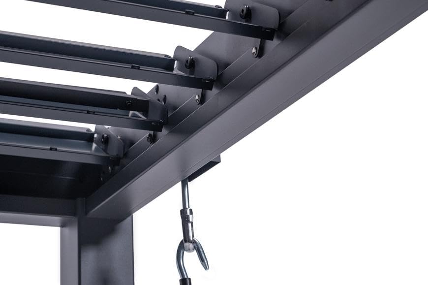 Cazeboo - Pergola Piana - 297x195 cm - Aluminium gris, 19 lames acier, résistance vent 60 km/h