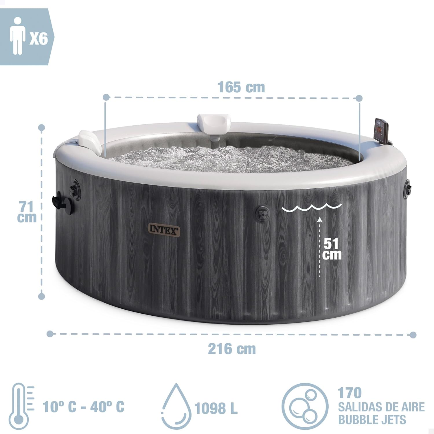 Intex - Pure Spa Baltik 6 places - spa gonflable - 28442NP