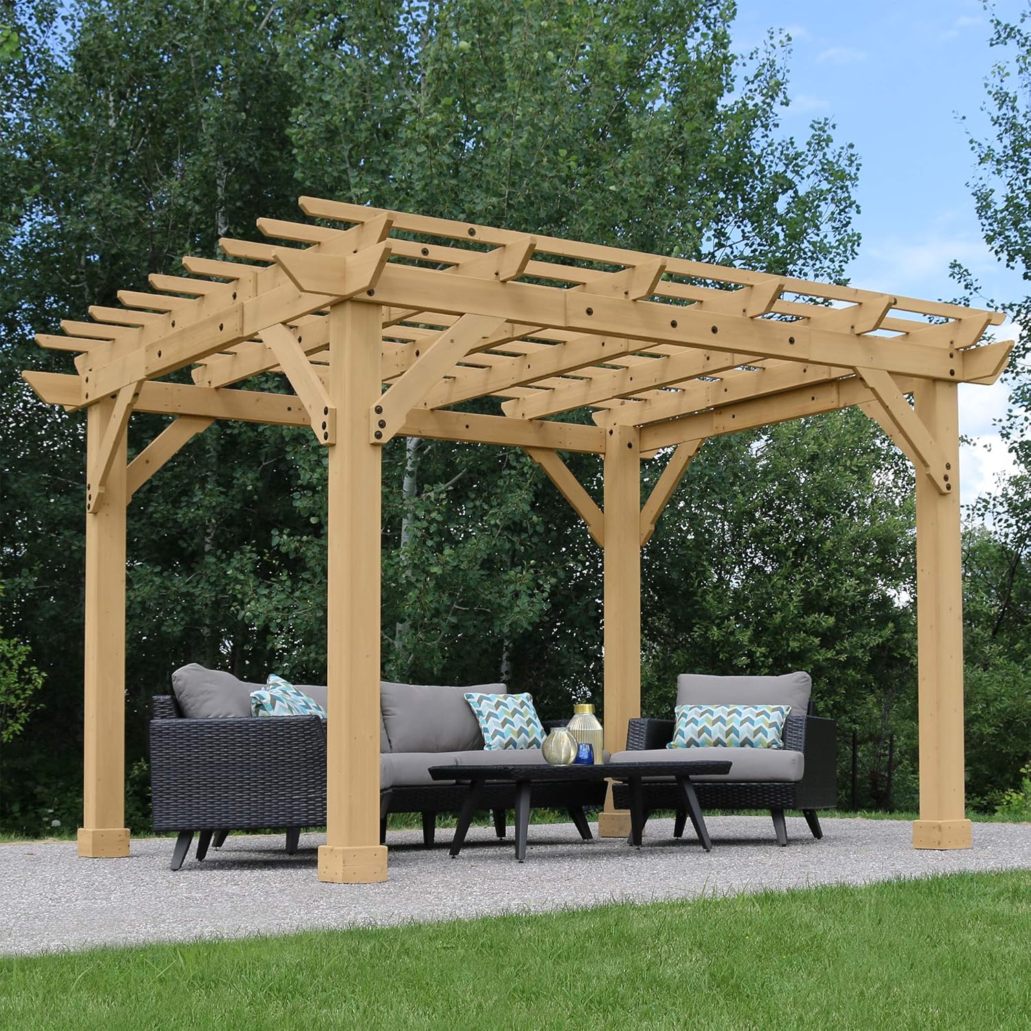 Yardistry - Pergola série classique - 10x12 ft - structure en bois premium