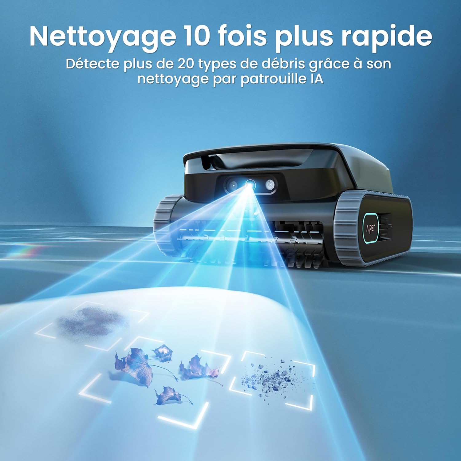 AIPER - Scuba V3 - 200 m² - Robot piscine IA, sans fil, filtre 3μm, fond et parois V3