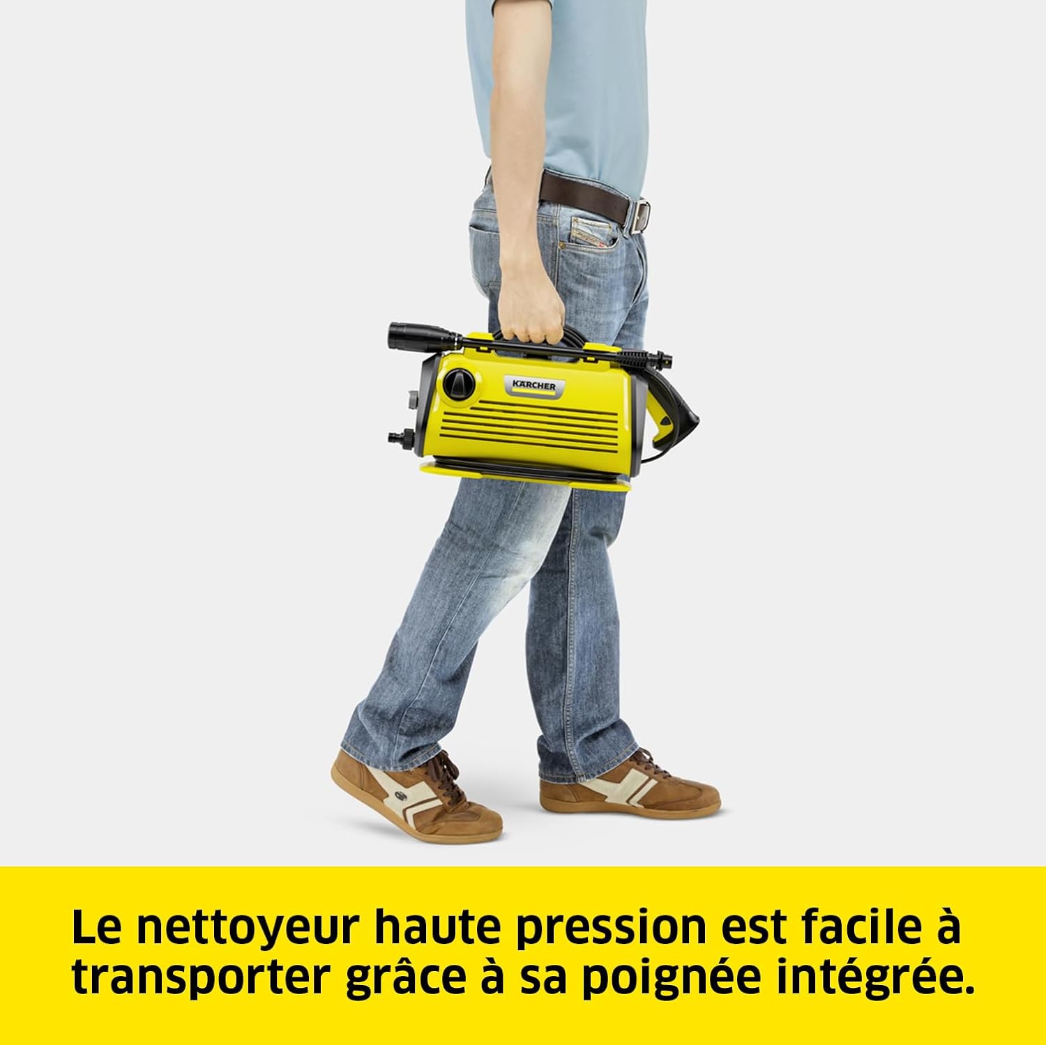 Kärcher Nettoyeur Haute Pression K 3 Horizontal Plus Home, Pression : Max. 120 Bar, Débit : 380 l/h, Surface : 25 m²/h, Filtre à Eau, Poids : 3,6 kg, Flexible et Pistolet, Lance, Rotabuse, Home Kit