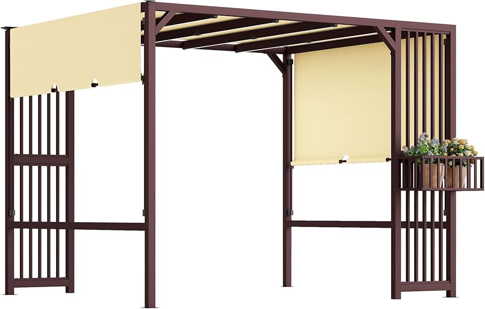 Outsunny - Pergola série UV30+ - 3x2,5m - toit ouvrant, résistante hiver