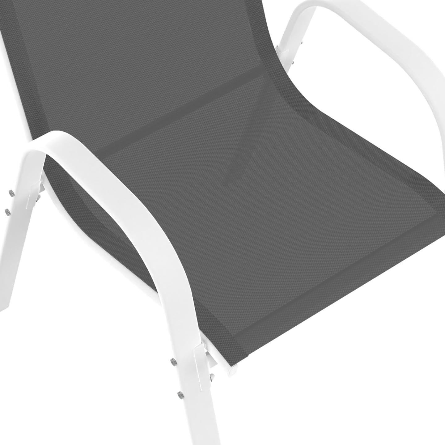 IDMarket - Salon Madrid - table 190 cm + 8 chaises empilables blanc/gris