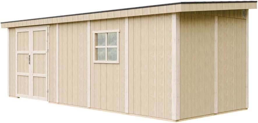 Timbela - Abri de jardin Premium - 14,3m² - Panneaux Smartside - M941B-TERRA