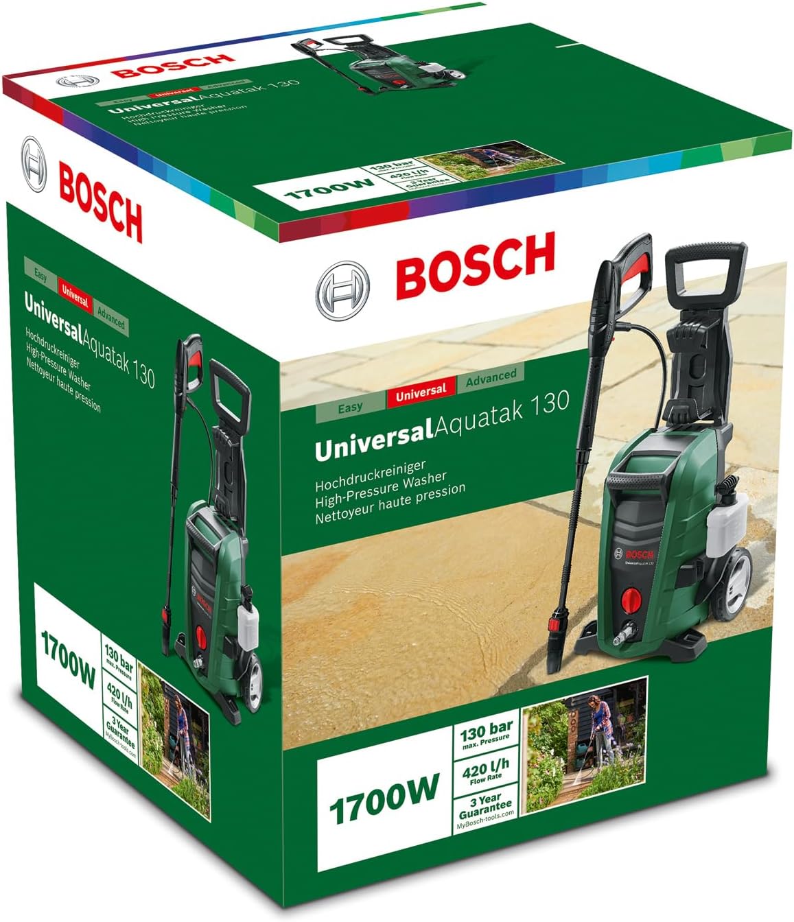 Bosch - UniversalAquatak 130 - 1700W, 130 Bar, 380 l/h, tuyau 6m