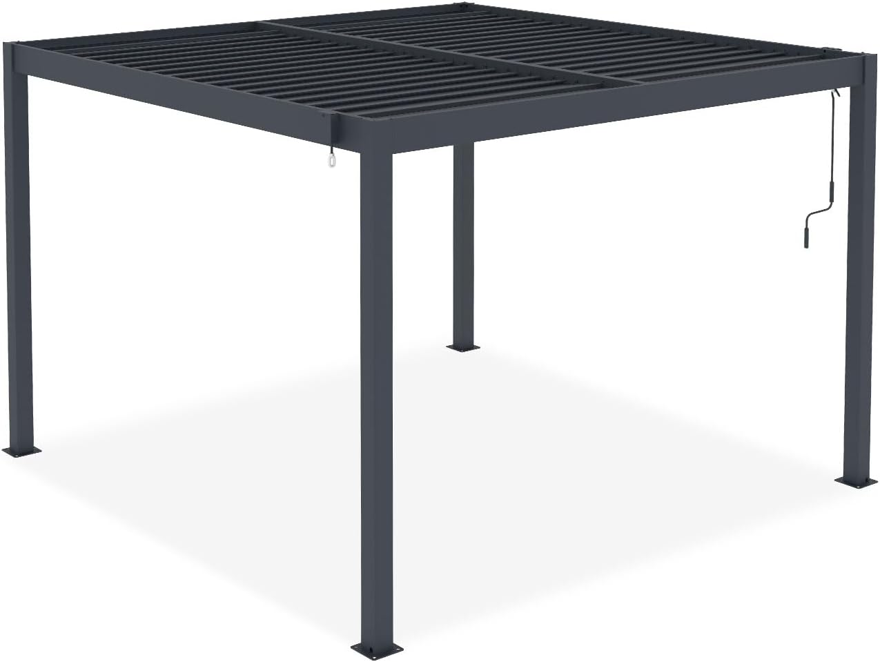 CAZEBOO - Piana - 3x3 m - Pergola bioclimatique alu, lames acier