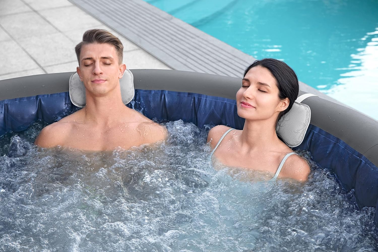 Bestway - LAY-Z-SPA Santorini Hydrojet Pro - 216x80cm - 5-7 personnes - BWSHS21680