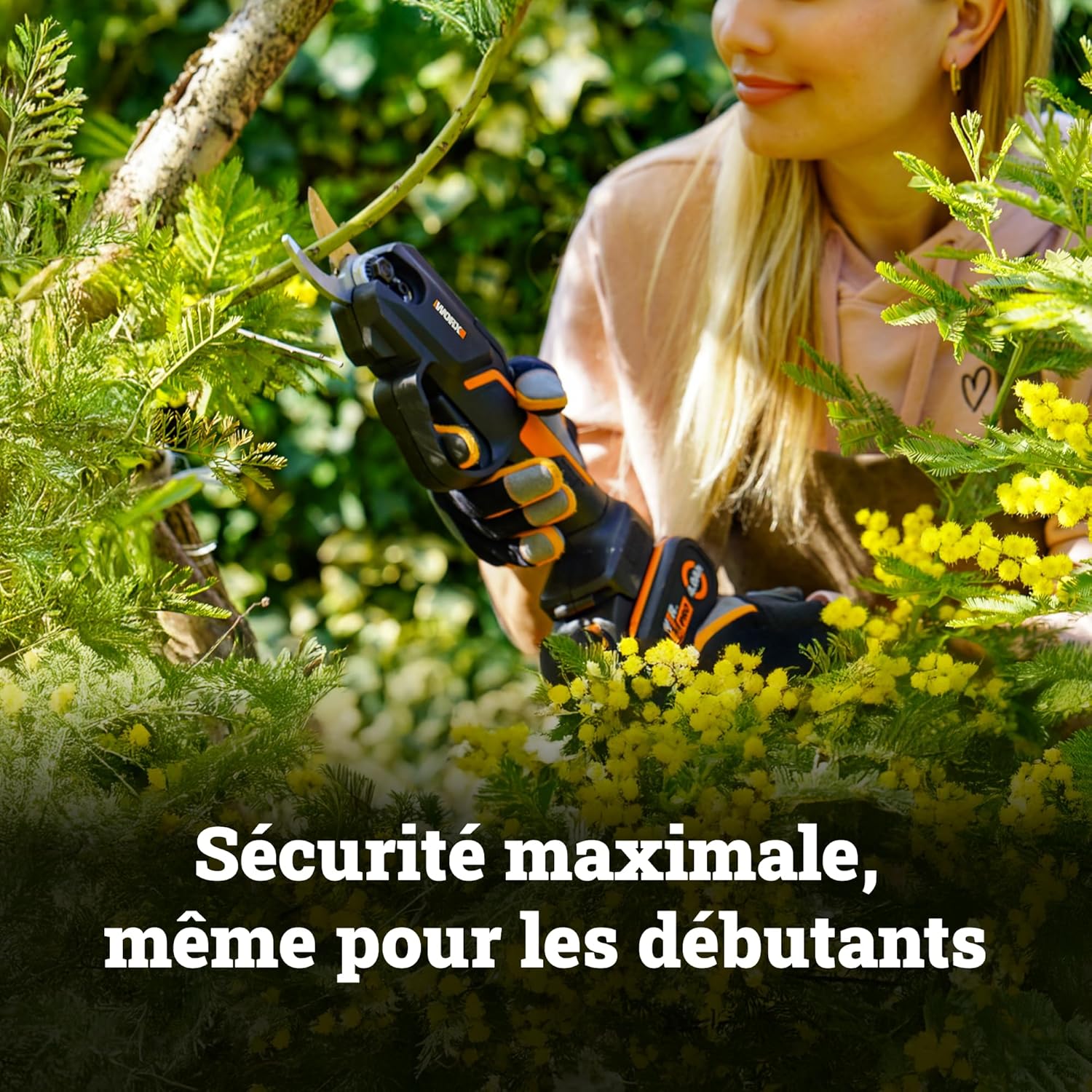 WORX - Sécateur sans fil série Brushless - coupe 25 mm, 1500 coupes, lames SK5 - WG330E.9