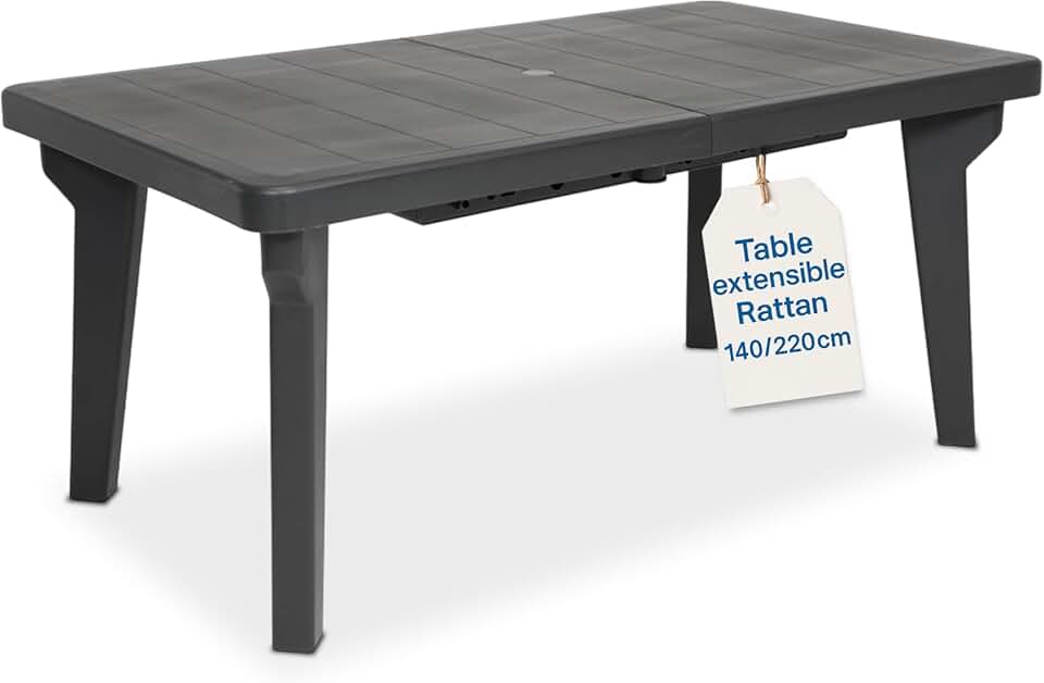 Tomaino - Berg extensible - 160/220x90x74 cm - pieds démontables, anthracite, NEWANTHRACITE