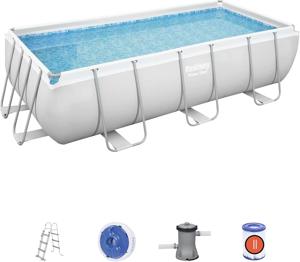 Bestway - Power Steel rectangulaire - 404x201x100 cm - piscine tubulaire 56442