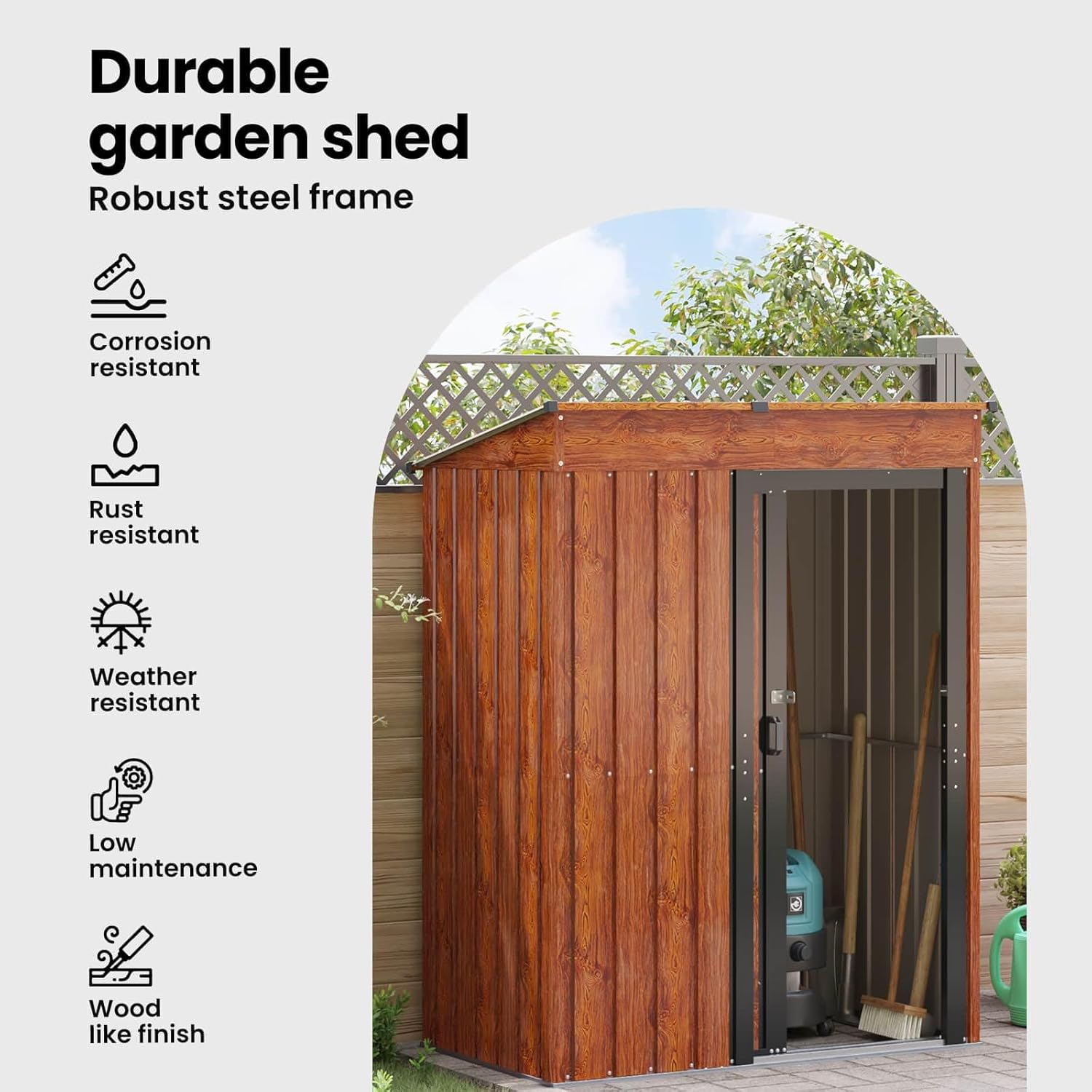 vidaXL - Cabanon de jardin - 137x81x180 cm - Métal résistant, rangement extérieur