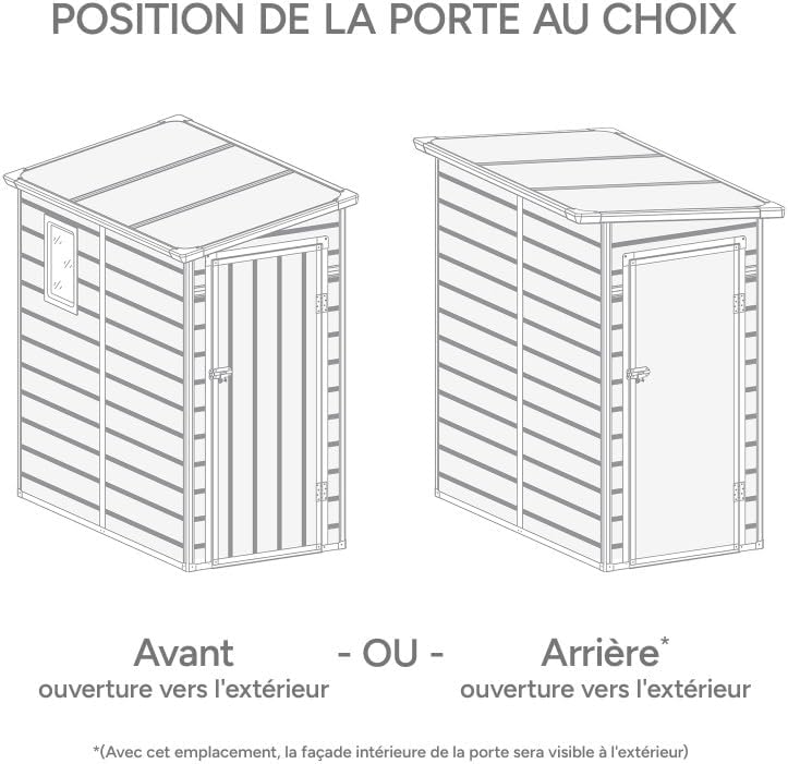 Jôbu Abri de Jardin Adossé en Résine Beige 2,09m² | Rangement Extérieur avec Fenêtre et Aération | Kit de Fondation Inclus | Structure Acier Galvanisé