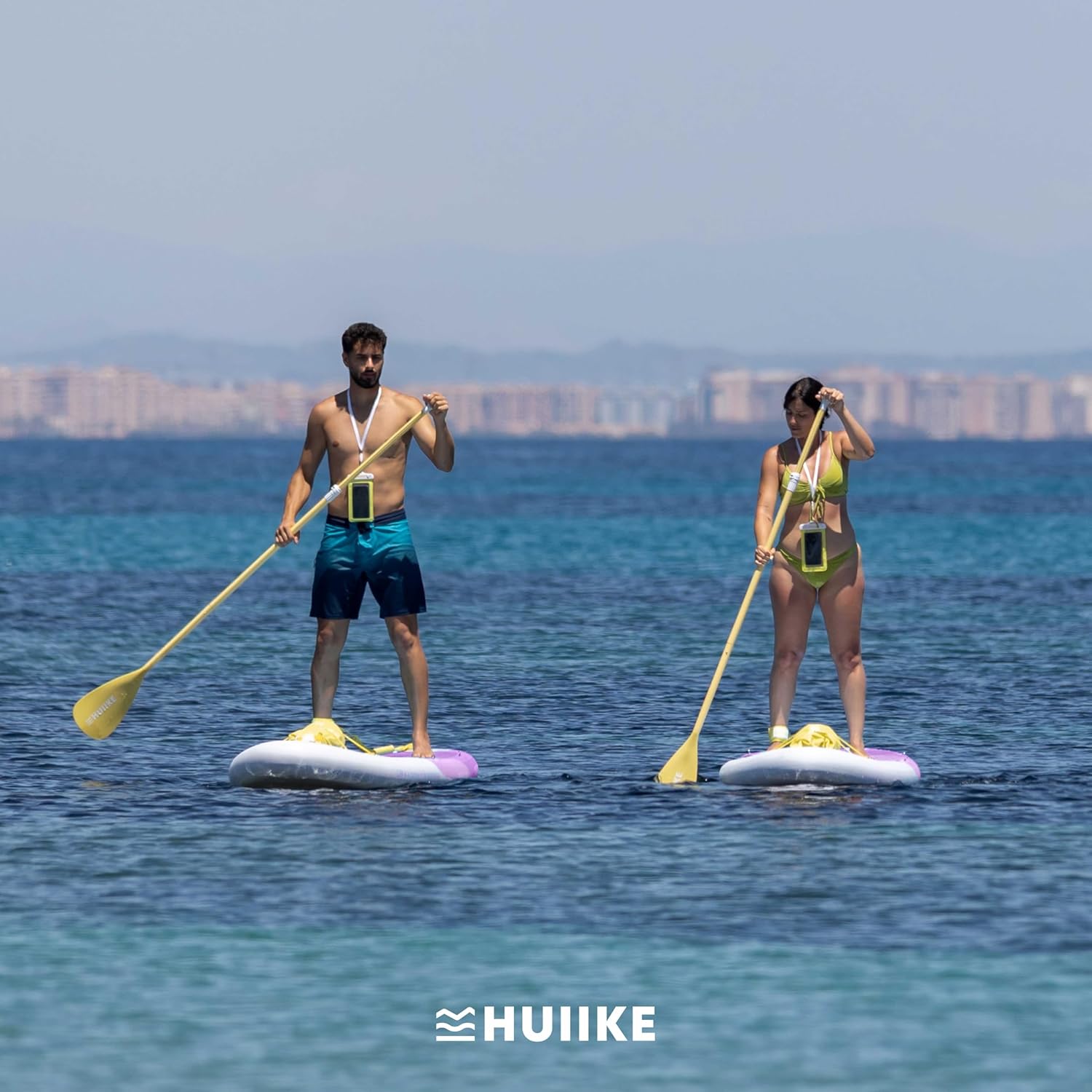 HUIIKE Paddle Gonflable Adulte avec Accessoires Inclus, Pagaie, Ailerons, Pompe. Planche de Stand Up Paddle Grande Stabilité et Résistance. 305 x 84 x 15 cm, Jusqu'à 130 kg