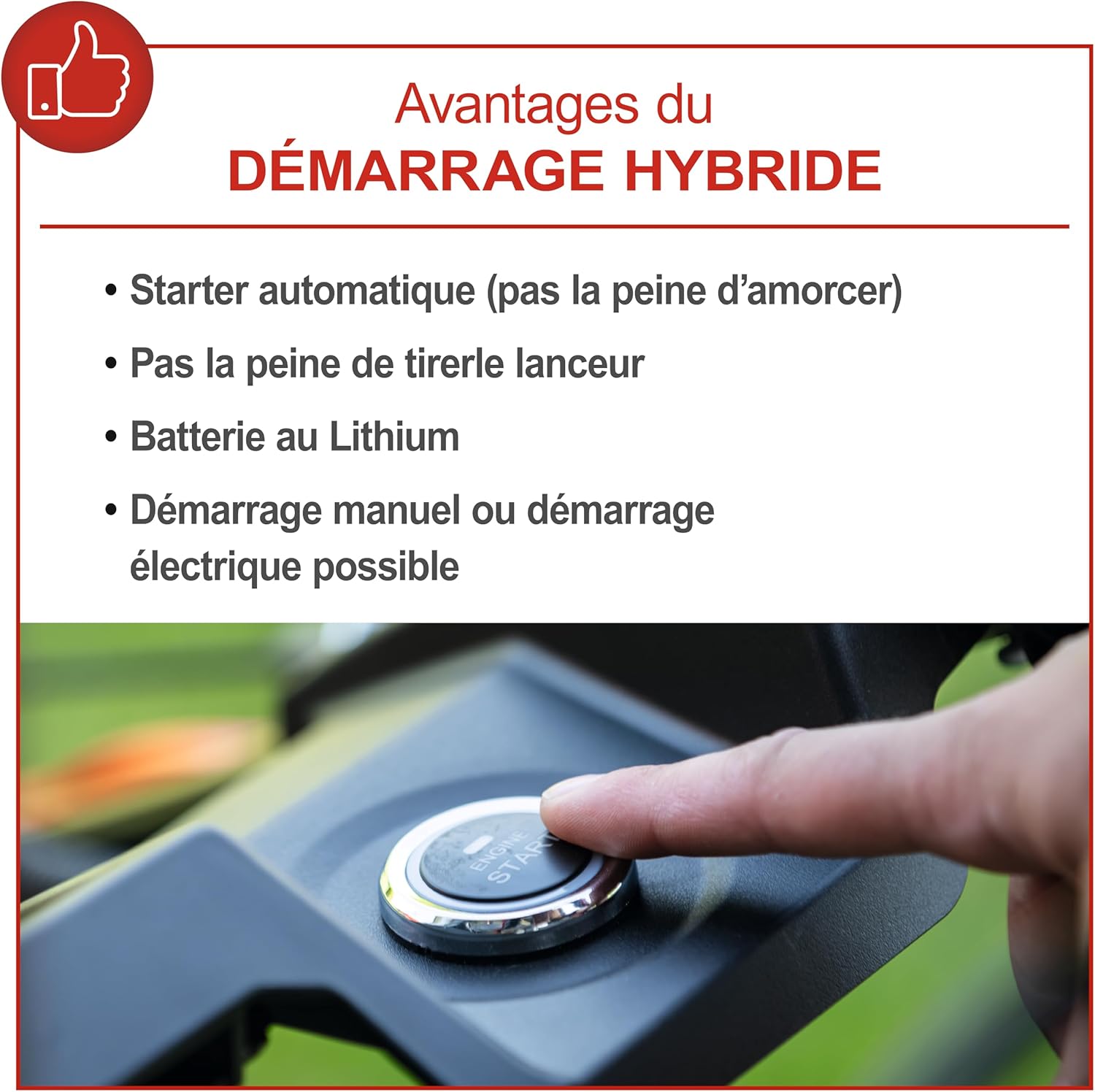 Scheppach - Tondeuse hybride 53 cm, 4400 W, 65 L, démarrage électrique - MS225-53E
