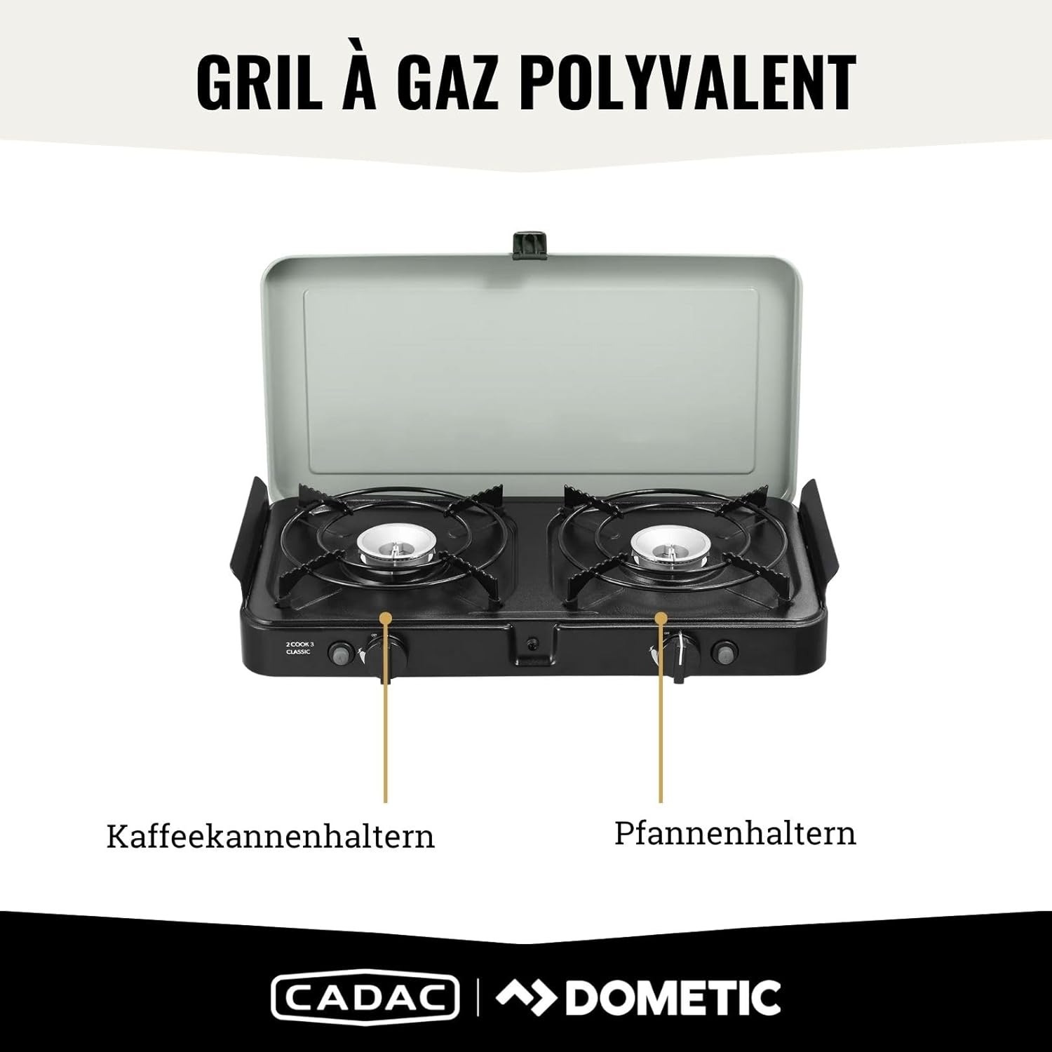 CADAC - 2-Cook 3 - cuisinière portable acier/aluminium - sac inclus - 30mBar