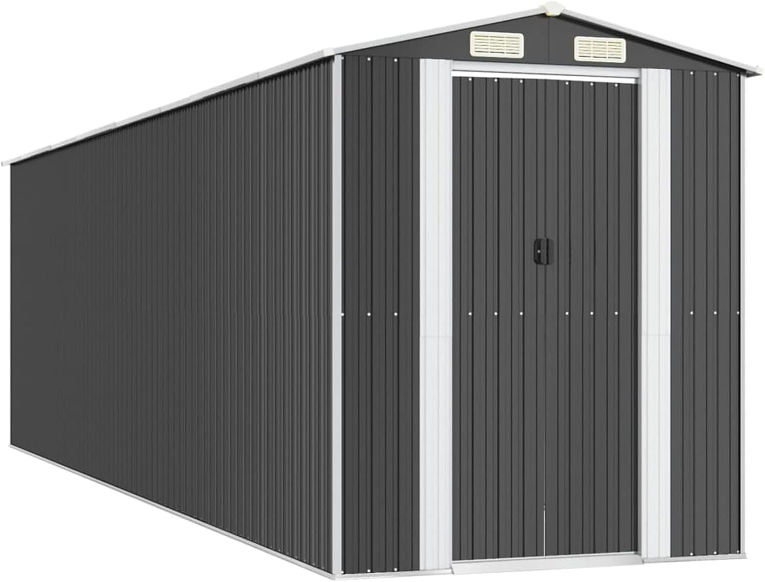 ShGaxin Abri de jardin, abris pour parcelles, abris de jardin, abri de jardin extérieur, maisons préfabriquées, acier galvanisé anthracite 192 x 689 x 223 cm