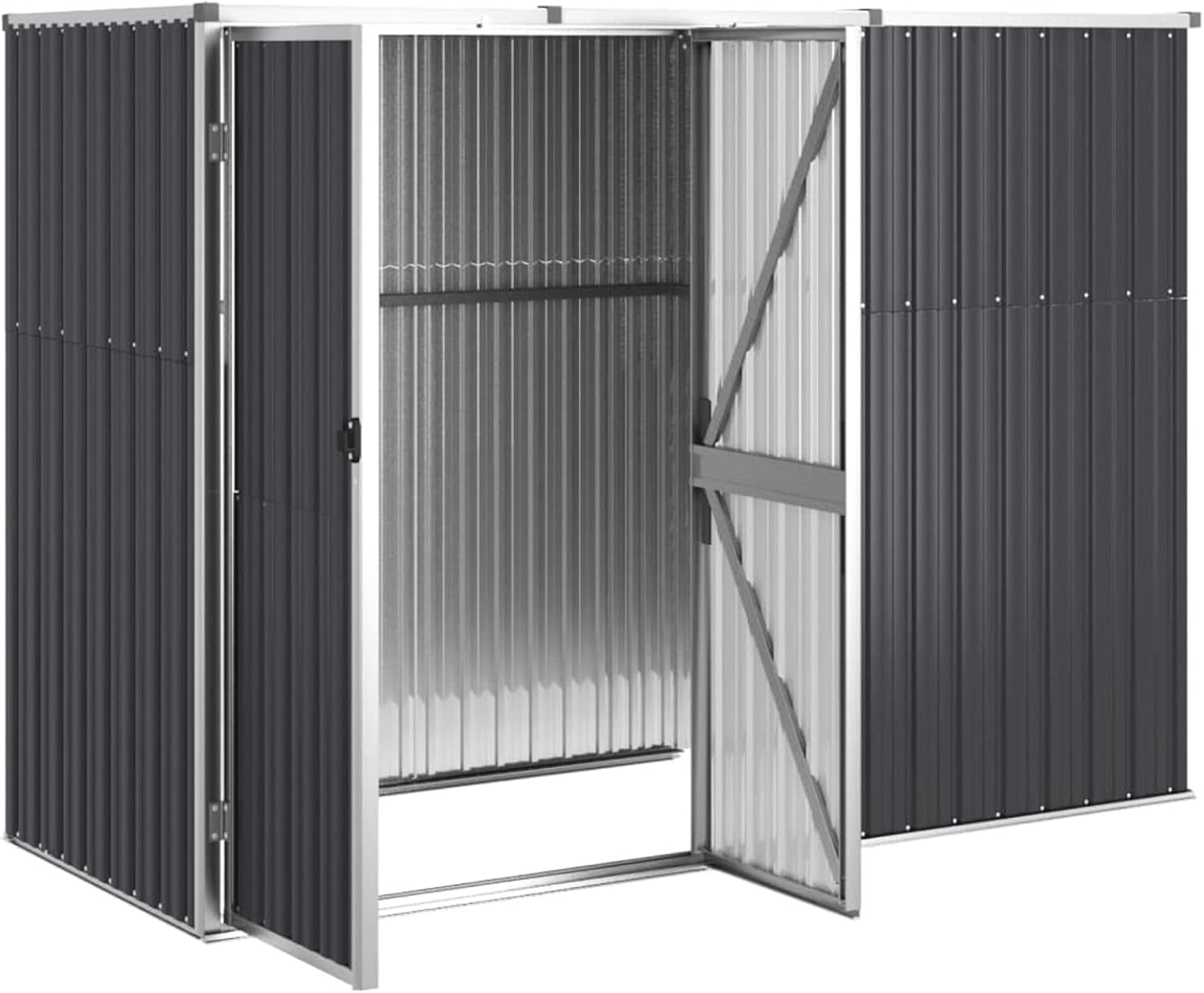 Festnight abris de Jardin Metal cabane de Jardin Acier galvanisé - Remise pour Outils - abri vélo - abri Poubelle-résistant aux intempéries- Portes verrouillables-Anthracite 225 x 89 x 161 cm