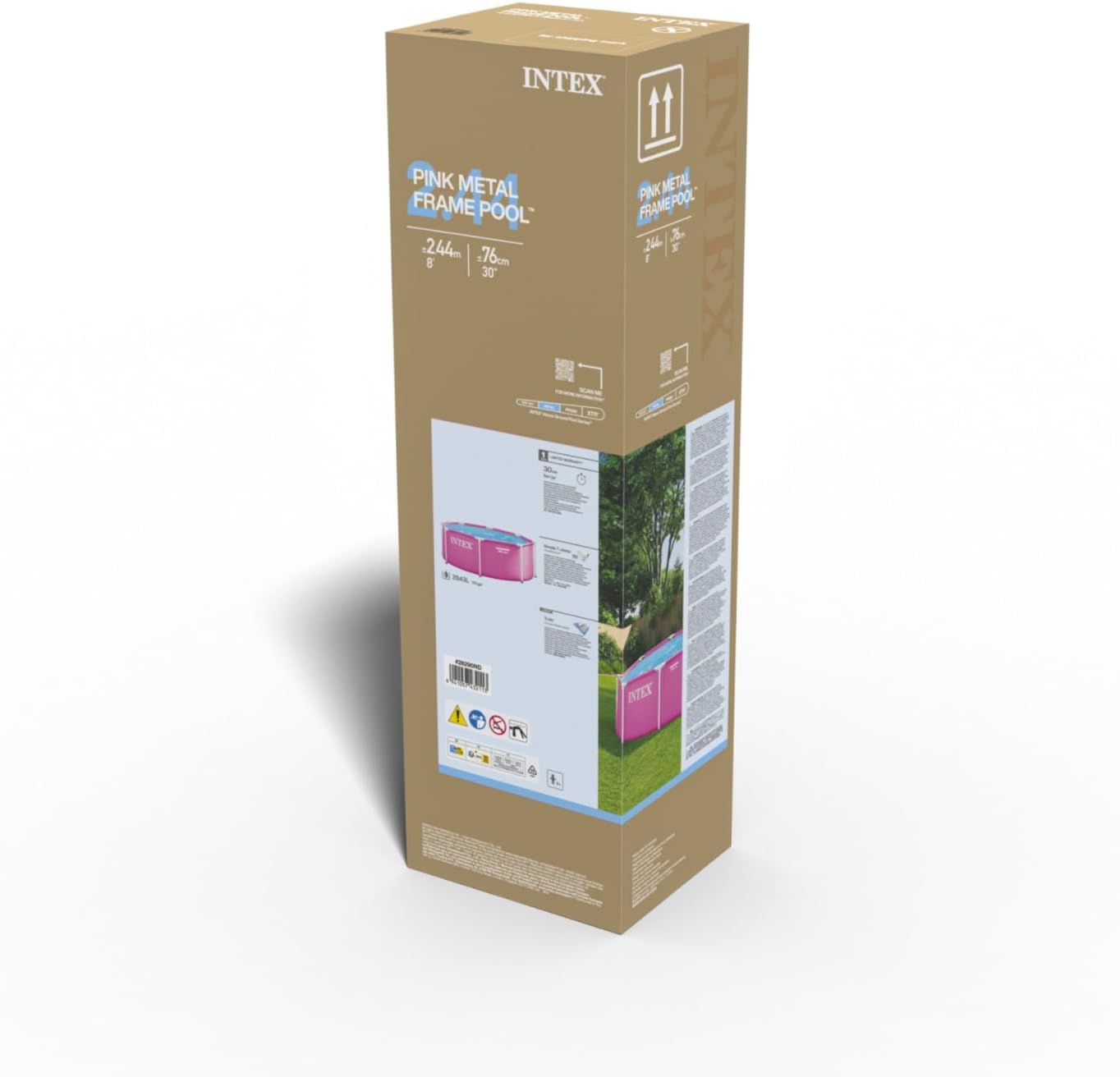 Intex - Piscine métal série 28290ND - 2,44x0,76m - structure rose, 28290ND