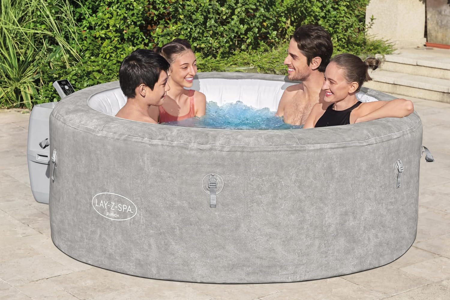 Bestway - Lay-Z-Spa Zurich EnergySense - 180x66 cm - 2-4 pers., 120 AirJet, couverture isolante, filtration cartouche