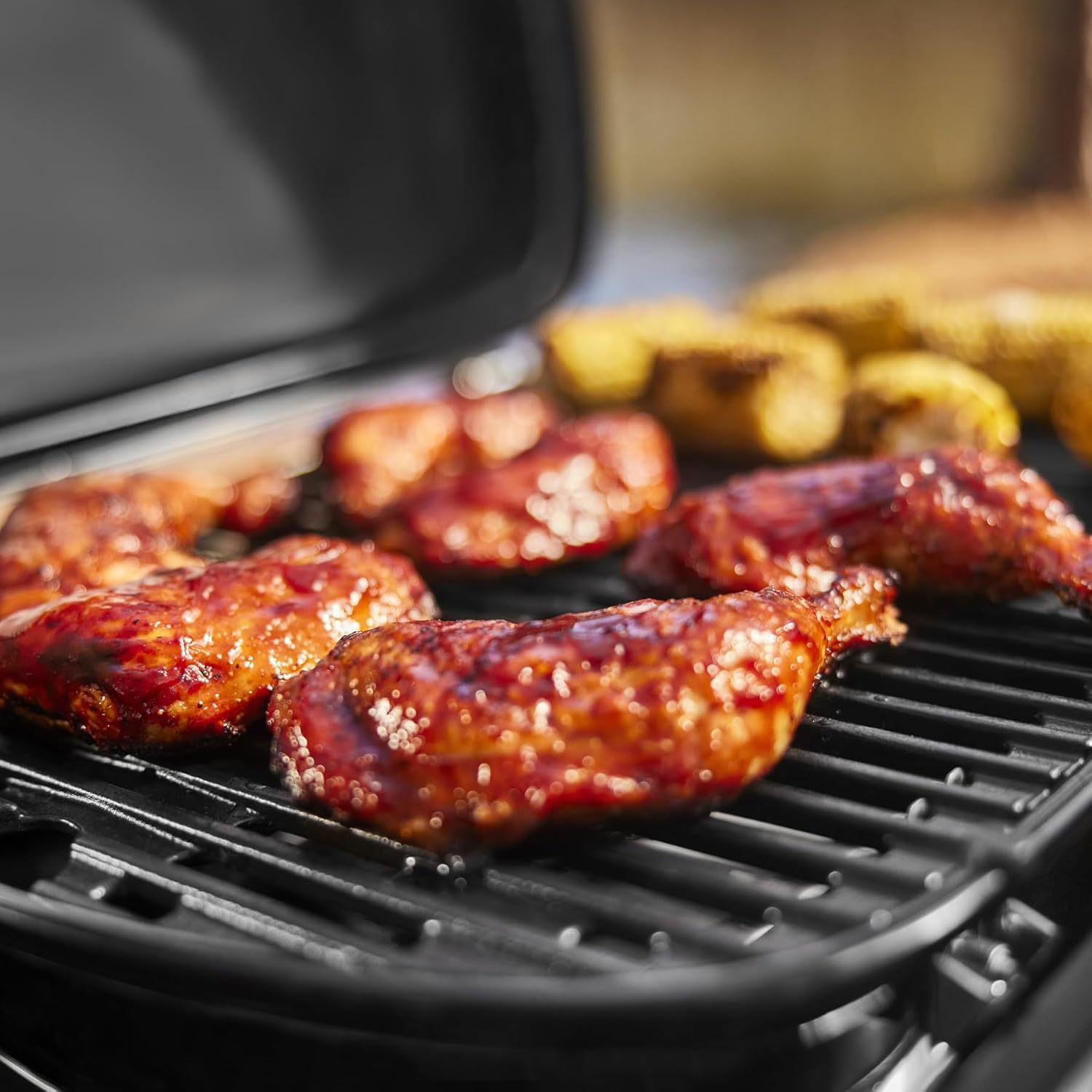 Weber - Traveler Compact - 52x36 cm - barbecue gaz pliable portable, 1 brûleur, thermomètre intégré