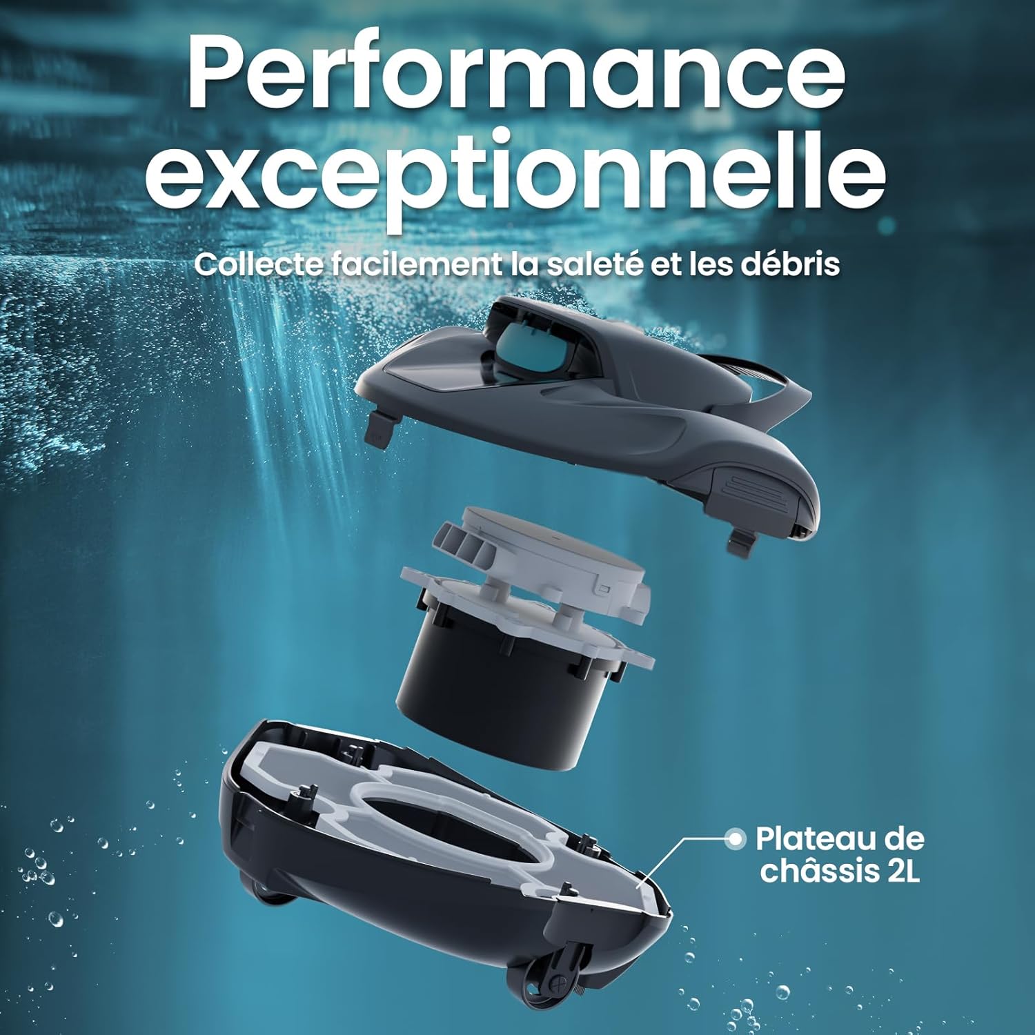 AIPER - Seagull 800B - 80 m² - 90 min autonomie, auto-parking, LED, forte aspiration